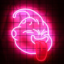 Majin Buu Neon Sign for Room Decor Fat Buu Neon Light LED Anime Sign Buu Neon Sign for Anime Fans Man Cave Wall Decor Dormitory Decoration USB Powered Dimmable 16“*12.6”