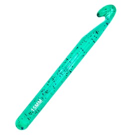 Hobekoee 15mm Large Crochet Hook for Chunky Yarn,Ergonomic Crochet Needles for Arthritic Hands,Plastic Crystal Smooth Crochet Hooks for Handmade DIY Crocheting