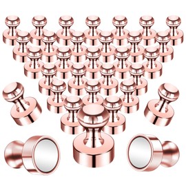 Pack of 32 Strong Magnets, Small, Neodymium Magnet for Magnetic Board, Rose Gold