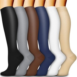 feifanshop 6 Travel Socks Support Stockings Compression Stockings Knee Socks Women Men
