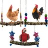 Chicken Bird Swing,Chicken Perch,Natural Wooden Swing Toys,Wood Stand for Chick,Safe