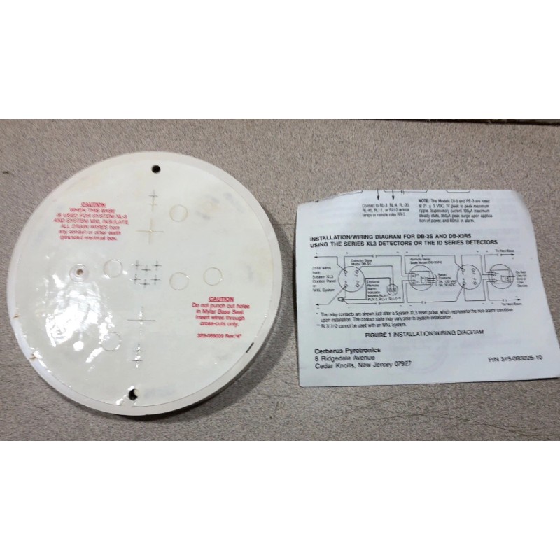 PYROTRONICS New Cerberus Pyrotronics Siemens DB-3S Base For Smoke Detector.