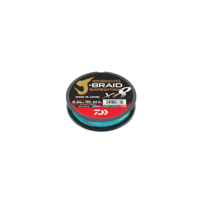 DAIWA J-Braid Expedition X8E, 0.16 mm, 9.8 kg/21.6 lbs, 300