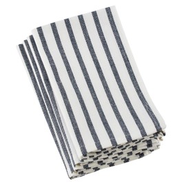 Saro Lifestyle Striped Design Cotton Table Napkin (Set of 4), 20", Navy Blue