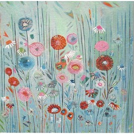 Wild Flower Meadows by Shyama Ruffell. Pack of 8 notecards with envelopes. Size: 12.3 cm x 12.3 cm. 4 each of two designs.