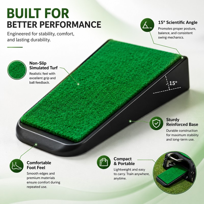 Golf Swing Trainer for Weight Transfer – 15° Foot Pedal