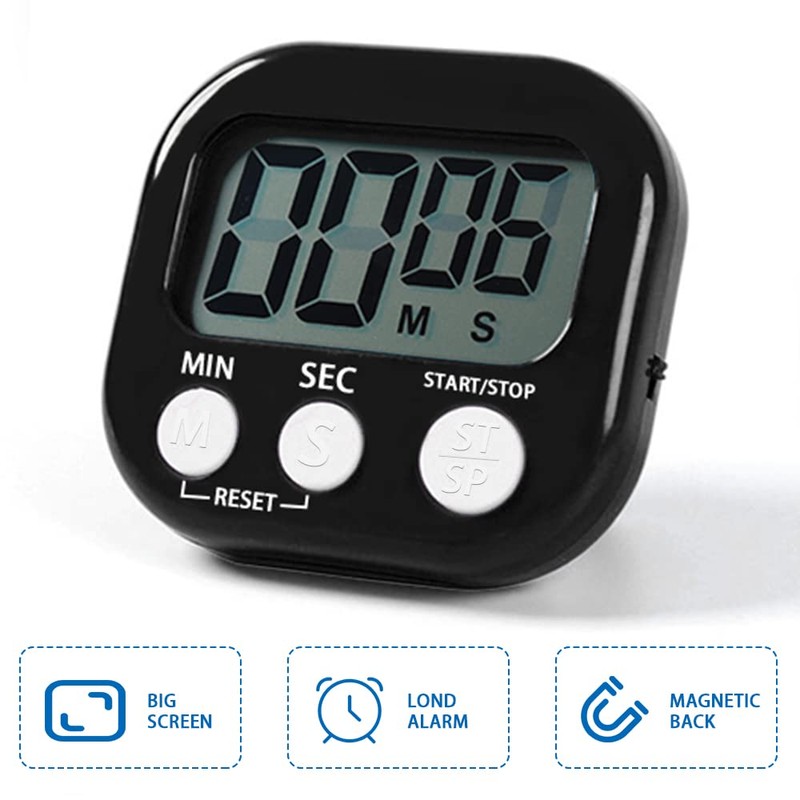 Digital Kitchen Timer Magnetic Backing Stand, Timers for Baking, Kitchen,