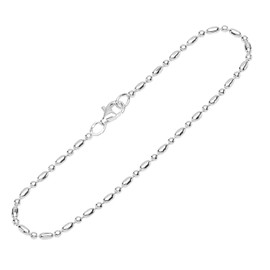 NKlaus Bracelet 925 Sterling Silver 20 cm Ball Chain Variation Shiny Women's Bracelet 12284, Sterling Silver