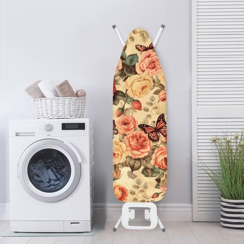 Hinthetall Butterfly Floral Ironing Board Cover and Pad Soft Ironing