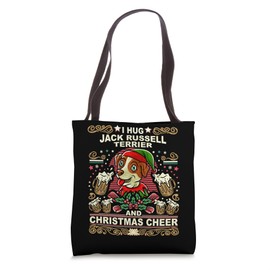 Jack Russell Terrier Christmas Cheer Santa Claus Dog Elf Tote Bag