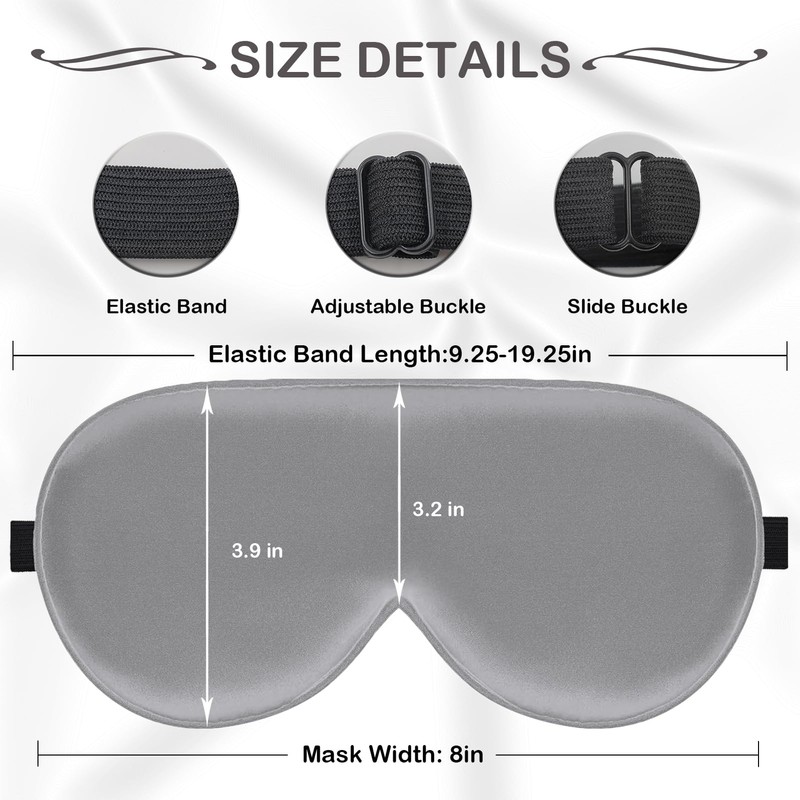 iRboWou Sleep Mask Eye Mask 2 Pack (Gray)