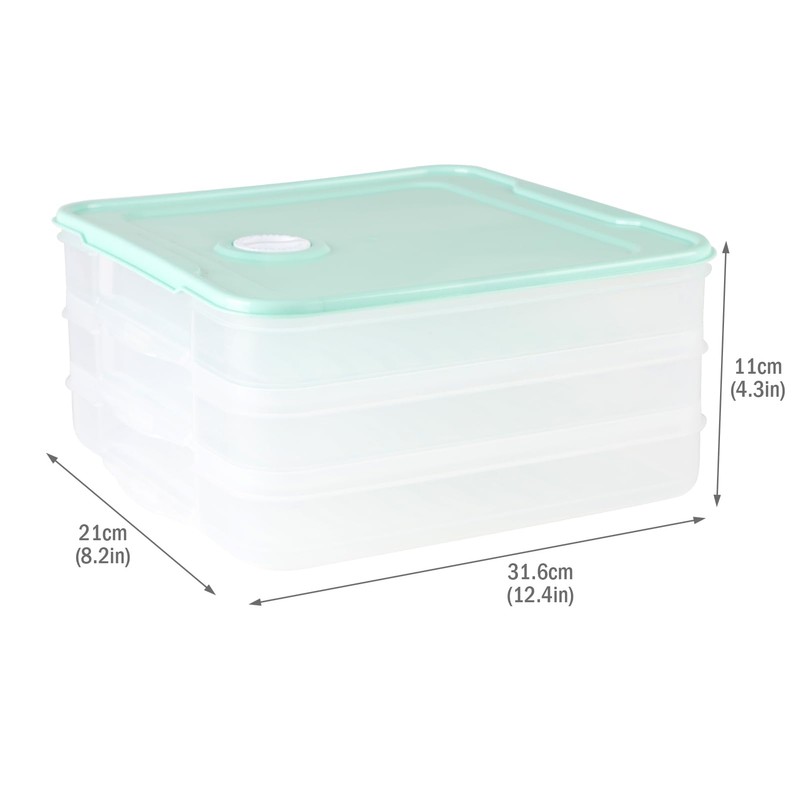 Gzsekken Cheese Storage Container,3 Layer Cold Meat Dish,Fridge Organiser for