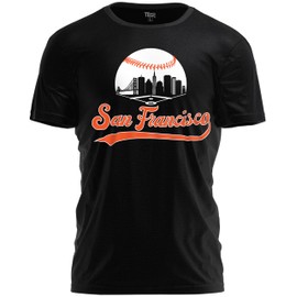 TeeStock San Francisco Baseball Shirt Cityscape Fan T-Shirt with Urban Skyline Graphic
