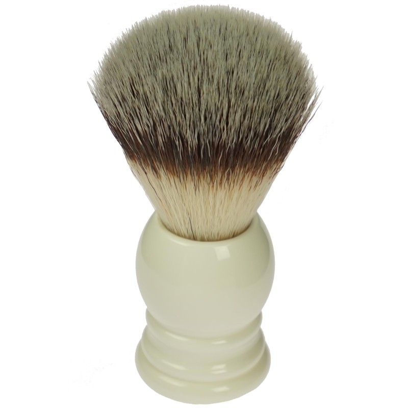 Shaving Brush Synthetic Bristles Acrylic Handle White Height 9.5 cm