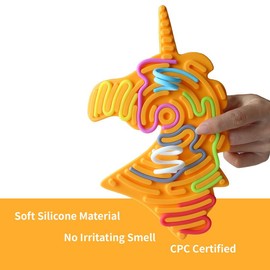 Sensory Silicone Activity Board with 12 Ropes and 5 Shapes for Children's Stress Relief and Creativity - Color: 1