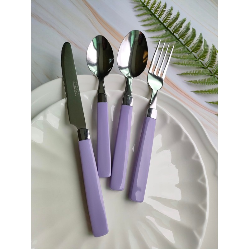 Exzact WF23 Cutlery Set Stainless Steel with Coloured Handles (Lavender,
