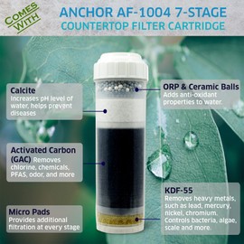 Anchor AF-3700 Premium 7-Stage Alkaline Anti-oxidizing Countertop Water Filter (White)
