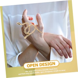 SAFIGLE Adjustable Snake Arm Cuff Bracelet for Women - Silver Statement Bangle - Boho Charm Upper Arm Jewelry - Minimalist Design - Perfect for Costumes and Everyday Wear