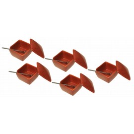 Danjuro Red Tea Square Condiment Container, Set of 5, Made in Japan, Ceramic, Stainless Steel Spoon, Commercial Use, Ichimi, Salt, Sanshimi, Udon, Buckwheat, Yakiniku Restaurants, Restaurants,