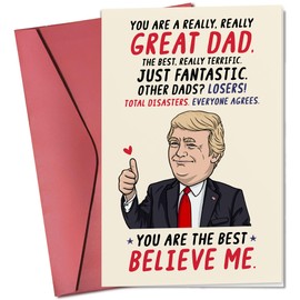 Pawzity Fathers Day Card - Funny Cards for Dad from Daughter, Son, Kids, Children - Fathers Day, Birthday Cards for Dad, Daddy, Papa - Single 5.3''X 8'' Folded Greeting Card with Envelope