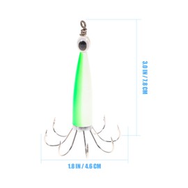ibasenice Octopus Squid Hook, Fishing Jig, Squid, Jig, Anzueros, Para, Shrimp, Bait, Fishing Accessories, Glowing Fishing, Bait, Lure, Artificial Fishing, Tackle, Luminous, Fishing Tackle