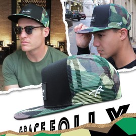 Grace Folly Trucker Hat for Men & Women. Snapback Mesh Caps (One Size, Modern Camo)