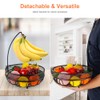 Huahong Fruit Basket with Banana Holder, Fruit Bowl, Metal Vegetable