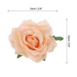 MECCANIXITY 20 Pcs Rose Flower Hair Clips 4 Inch Flower Hair Pins Flower Brooch for Women Hair Accessories Champagne