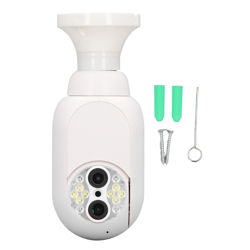 Home Security Camera 1080P Dual Lens 15X Magnification E27 Colorful