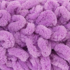 Franel Loop Yarn 100% Polyester Chenille Puffy Yarn, Craft Chunky Finger Knitting loopy yarn Soft and Light Material, Perfect for DIY Hand Woven Knitting Crafts Supplies (12 Medium Purple, 2-Pack)