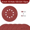 9 Inch 10 Holes Sanding Disc 100 Grit Drywall Sandpaper