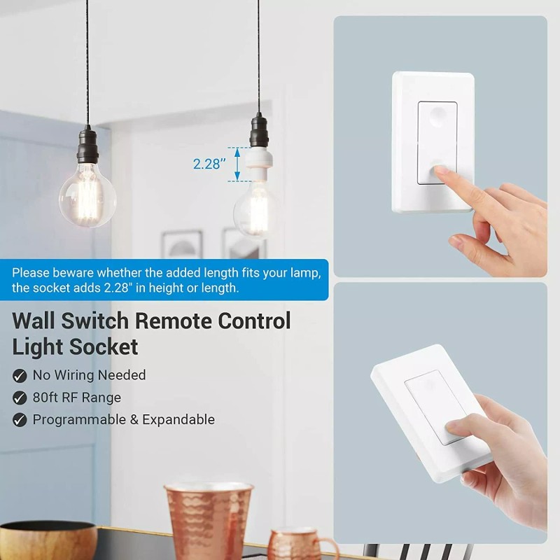 DEWENWILS Remote Control Light Socket Wireless Light Switch for Light