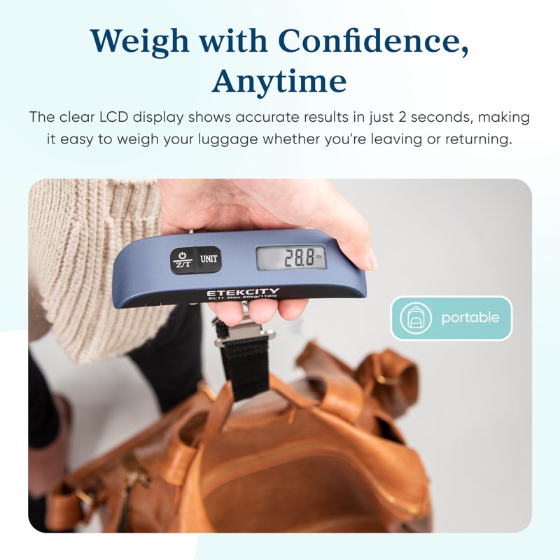 Etekcity Luggage Scale, Travel Essentials, Digital Suitcase Weight Scales for