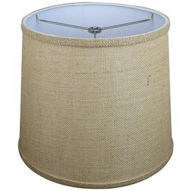 FenchelShades.com 10" Top Diameter x 12" Bottom Diameter 10" Height Fabric Drum Lampshade Spider Attachment … (Burlap Natural)