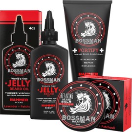 Juego para barba de Bossman, aceite, acondicionador y bálsamo para barba, Hammer, 3