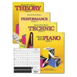 Bastien Piano Basics Level 4 Learning Set By Bastien - Lesson, Theory, Performance, Technique & Artistry Books & Juliet Music Piano Keys 88/61/54/49 Full Set Removable Sticker