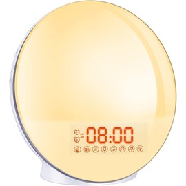 Daylight Alarm Clock, Wake Up Light, Light Alarm Clock, Bawoo Sunrise Sunset Alarm Clock Radio Alarm Clock with 7 Natural Tones, 20 Brightness, 2 Alarms, Snooze Function, FM Radio for Adults and