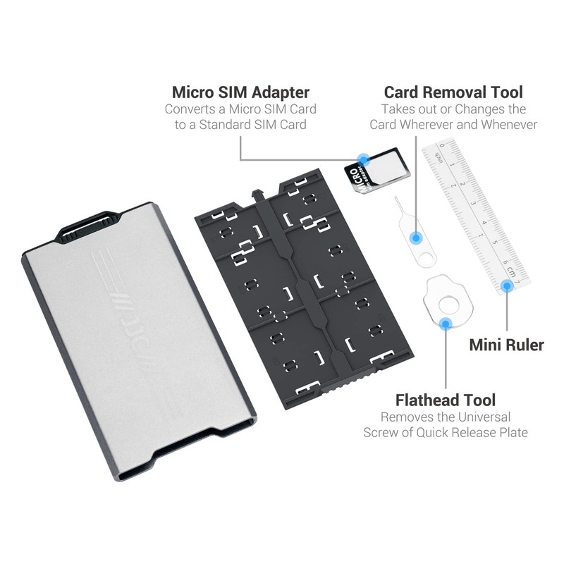 JJC Metal Hard Memory Card Case Holder Wallet Storage Organizer
