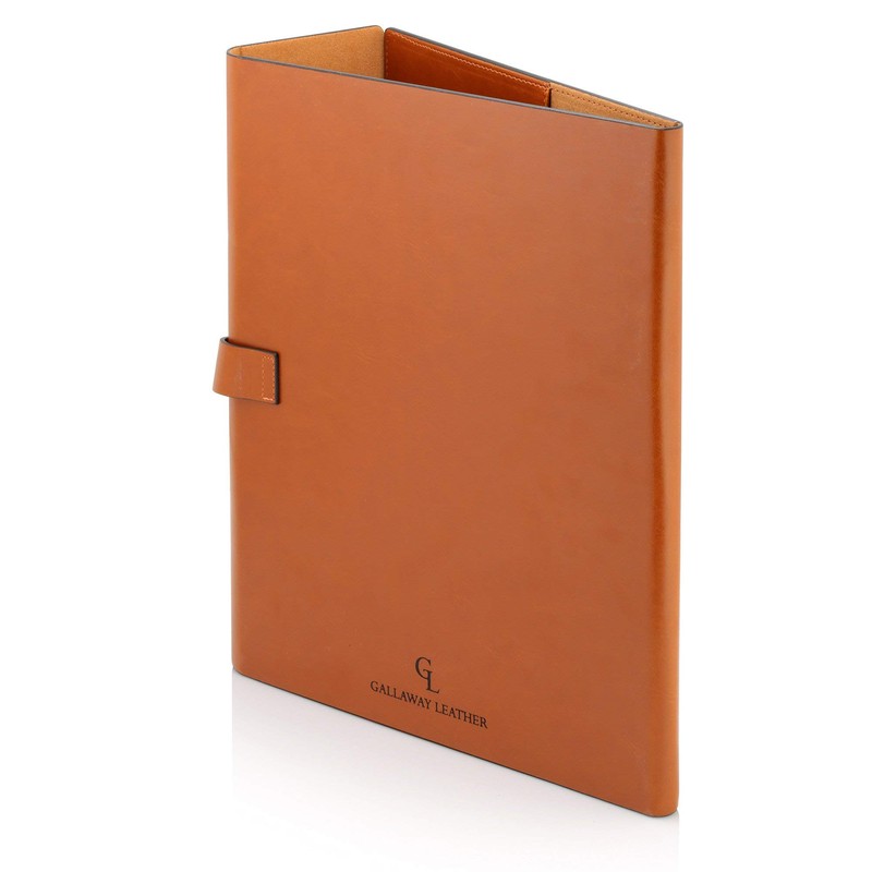 Gallaway Leather-Padfolio-Portfolio, Folder-Slim-Notebook, Note-Pad-Holder, Desk-Accessories, Brown