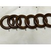 Homeelabador 45mm Wooden Curtain Hanging Ring hooks with Eyes (Brown