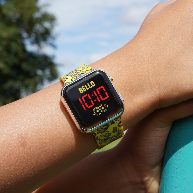 Accutime Kids Minions Yellow Strap LED Digital Watch DMF4106