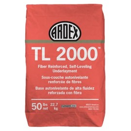 ARDEX TL 2000 Fiber Reinforced Self-Leveling Floor Underlayment, Cement-Based Polymer-Modified Compound for Interior Concrete, Wood, Tile, 50 Lbs Bag, 38119