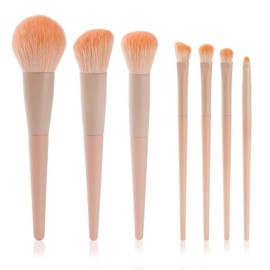 Glamberry Pink Makeup Brushes Set 7Pcs Professional Makeup Kit For Powder Contour Blush Blending Eyeshadow Brow Makeup Brush Kit Eye and Face Make up Brushes & Tools