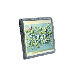 Spring Floral Butterfly Slate Coaster with Vibrant Design and Elegant Colors (slco-kf25-1534)