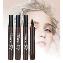 Magic Microblading Eyebrow Contouring Pencil - Microblading Eye Brow Contouring Pen - Precise Waterproof Brow Pen 4 Tipped Precise Waterproof With A Micro-Fork Tip Applicator 4pcs (Dark)