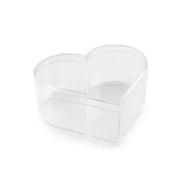 cyclingcolors Plastic Container Clear Heart Shape Container Bottle Glitter Box Earring Ring Small Plastic Storage Box with Lid 9.5 x 11 x 4.5 cm
