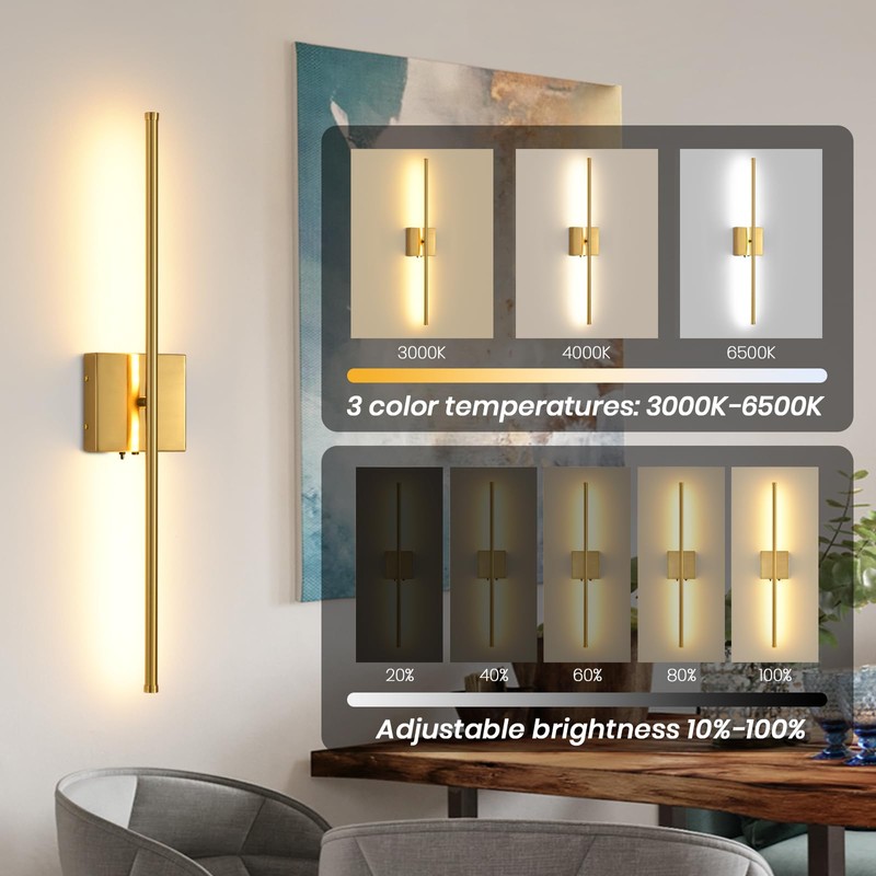 Battery Operated Wall Sconces set of 2, 11000mAh Wireless Rechargeable