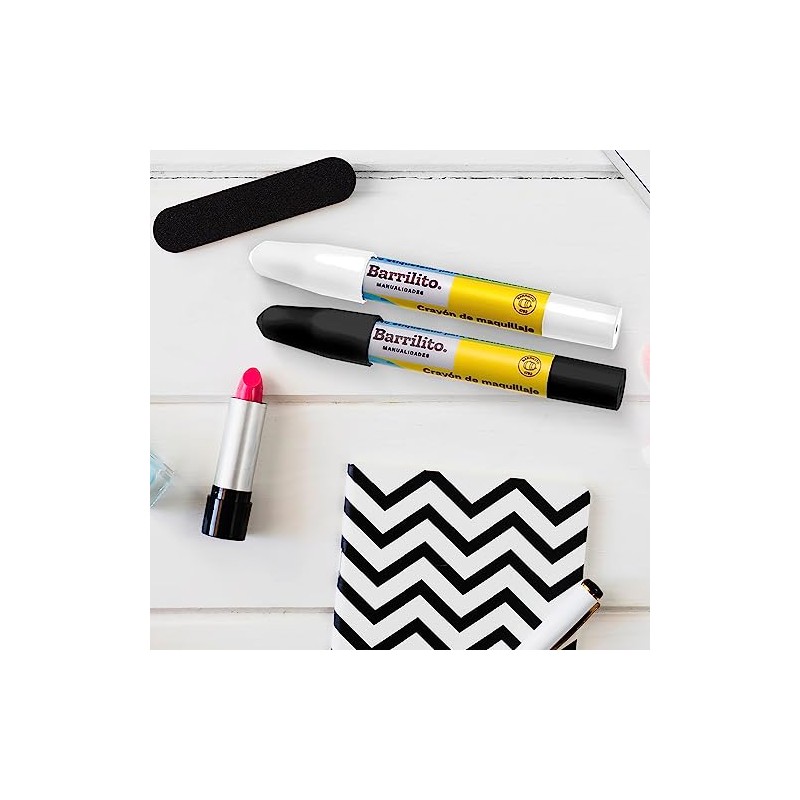Barrilito Pintacaras Crayones Base Negro y Blanco 8 Pzas