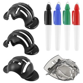 4PCS Golf Line Drawing Marker-Golf Ball Marker Alignment Kit, 4 Golf Ball Marking Stencils and 4 Color Markers for Beginning Training