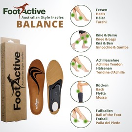 FootActive Balance - Optimal Foot Health for Daily Use - Prevention of Foot, Knee and Back Pain. For Narrow and Normal Shoes with Small Width. (41.5-43) M